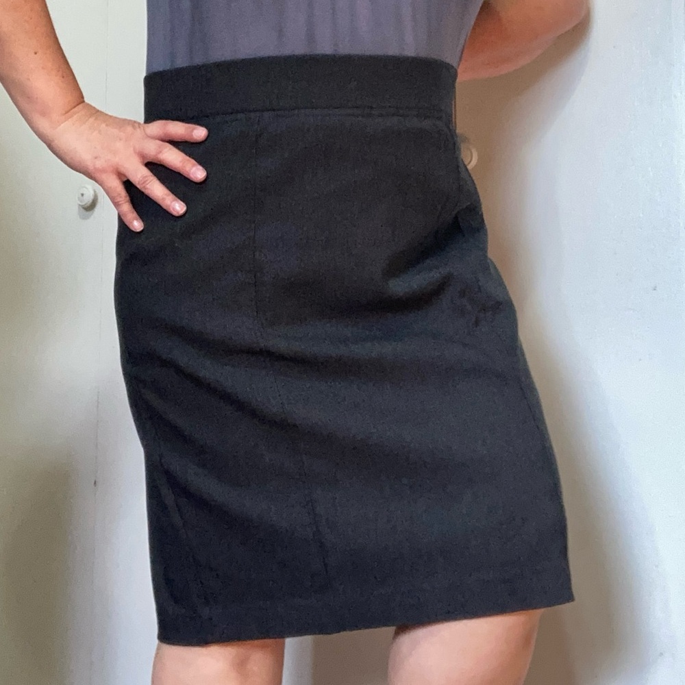 LILA ROSE Career Pencil Skirt Stretch Charcoal Black Gray Womens 14